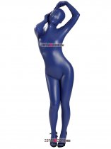 Pu Blue Shiny Full Bodysuit Zentai