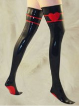 Sexy Red Heart Latex Stockings
