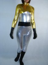 Silver Golden Shiny Metallic Super Hero Catsuit