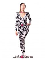 Lycra Spandex Fashion Zebra Catsuit