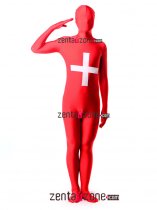 Spandex Lycra Switzerland Flag Zentai Suit