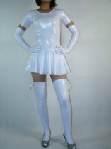 Sexy White Shiny Metallic Dress