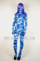 Sea Blue Unisex Spandex Camouflage Zentai Suit
