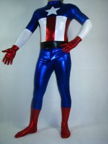 Shiny Metallic America Captain Zentai Suit