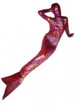 Multicolor Mermaid Shiny Metallic Zentai Suit