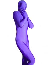 Unicolor Purple Spandex Unisex Zentai Suit