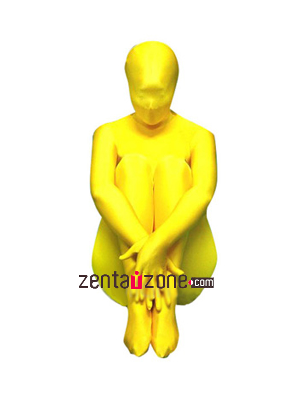 Yellow Lycra Unisex Full Body Zentai Suit