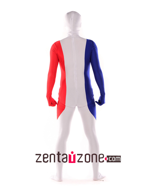 France Flag Pattern Lycra Unisex Zentai Suit