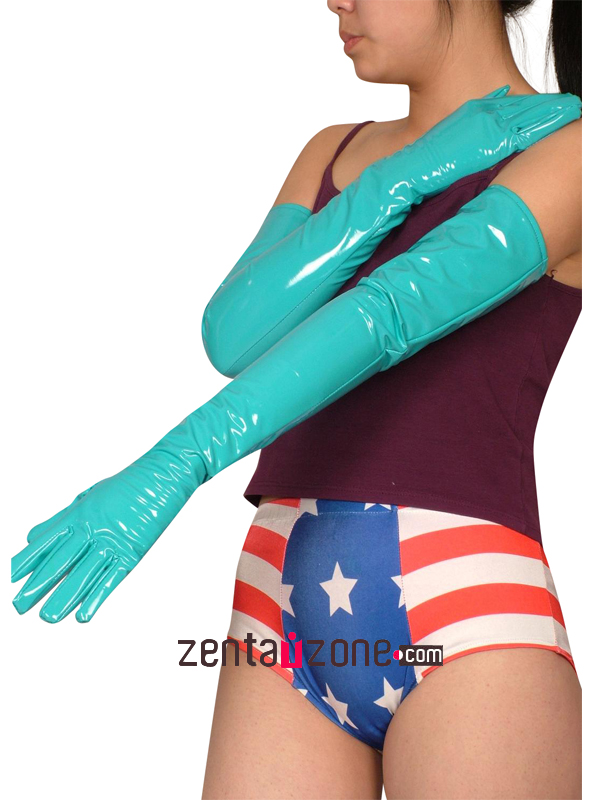 Light Blue Long PVC Gloves