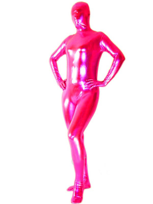 Pink Shiny Full Body Zentai Suit