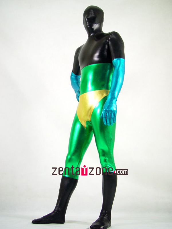 Multicolor Unisex Shiny Metallic Full Body Zentai Suit