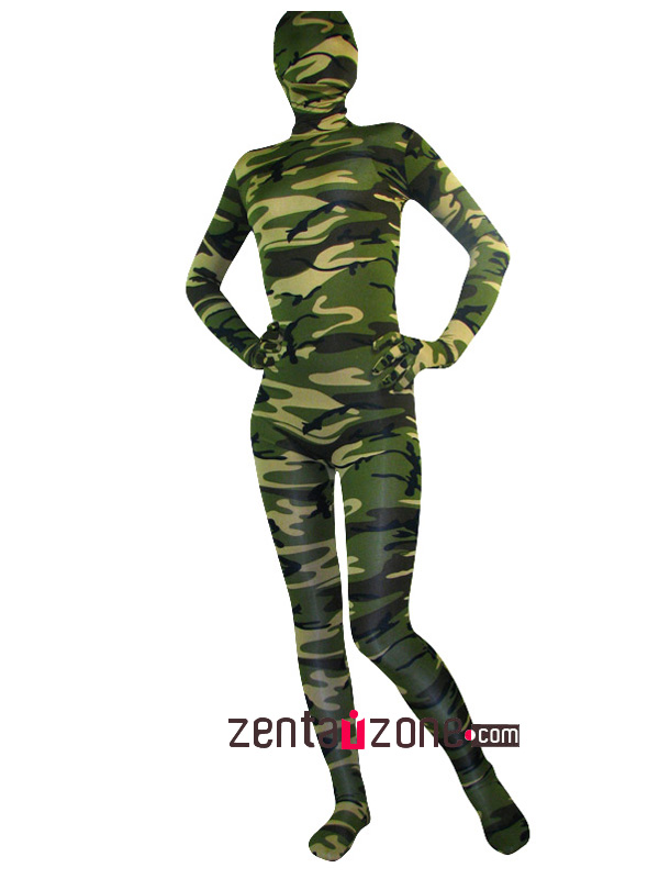 Spandex Camouflage Unisex Lycra Zentai Suit