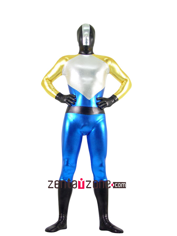Multicolor Unisex Shiny Metallic Zentai Suit