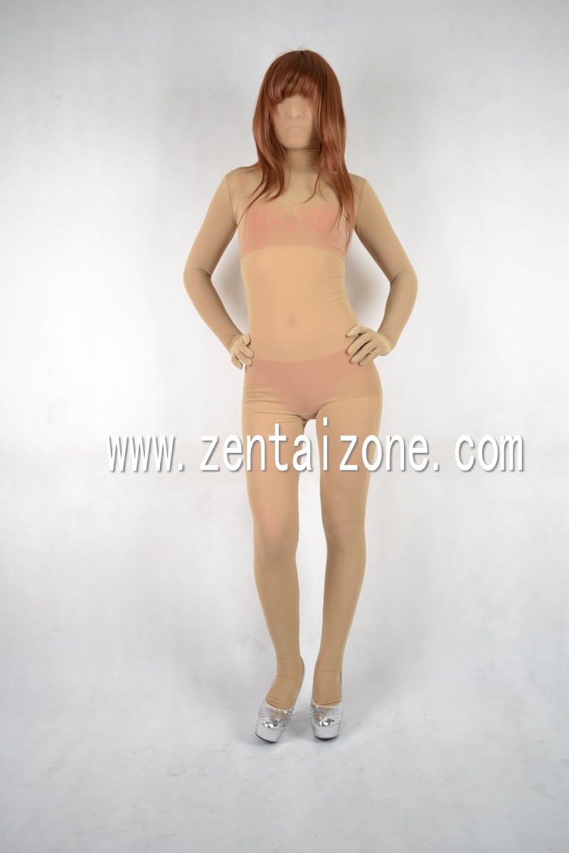 Mesh Flesh Skin Color Full Bodysuit Zentai