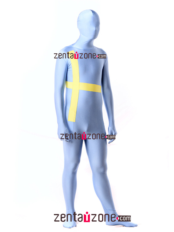 Spandex Lycra Full Body Sweden Flag Zentai Suit