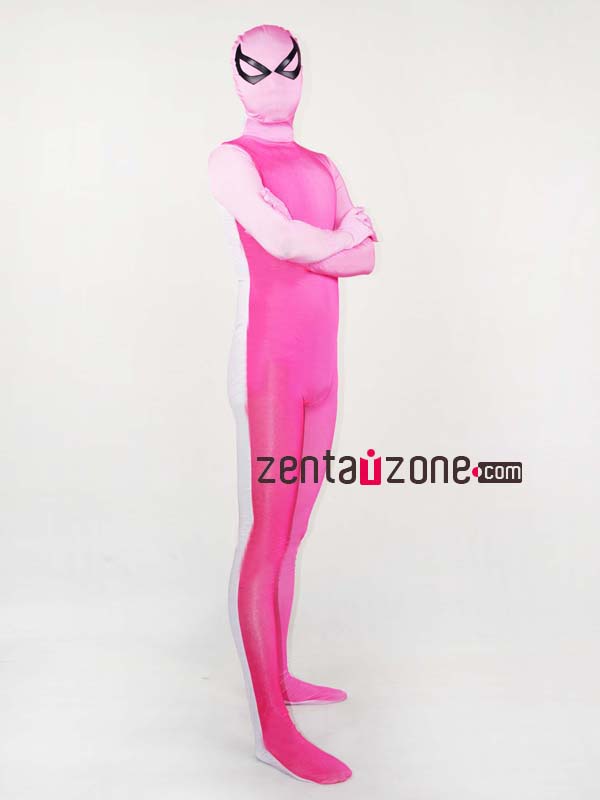 Pink Grandual Change Color Lycra Zentai Suit