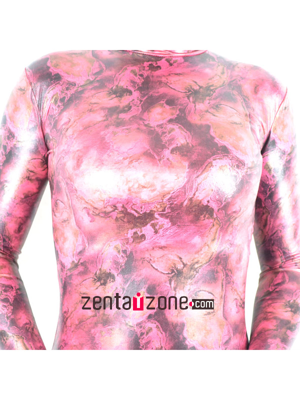 2014 Floral Pattern PU Metallic Zentai Suit