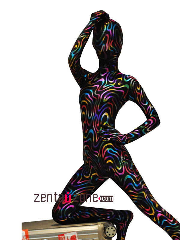 Lycra Full Bodysuit Zentai With Metallic Pattern