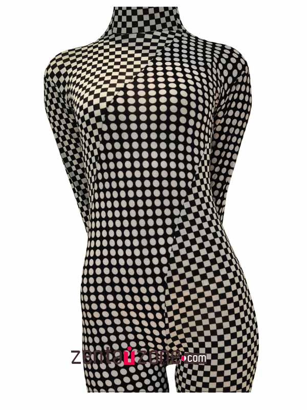 2014 New Checker Pattern Spandex Zentai Suit