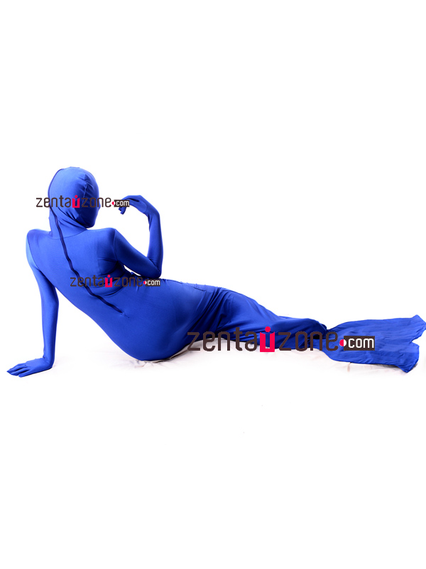 Blue Spandex Lycra Mermaid Zentai Bodysuit