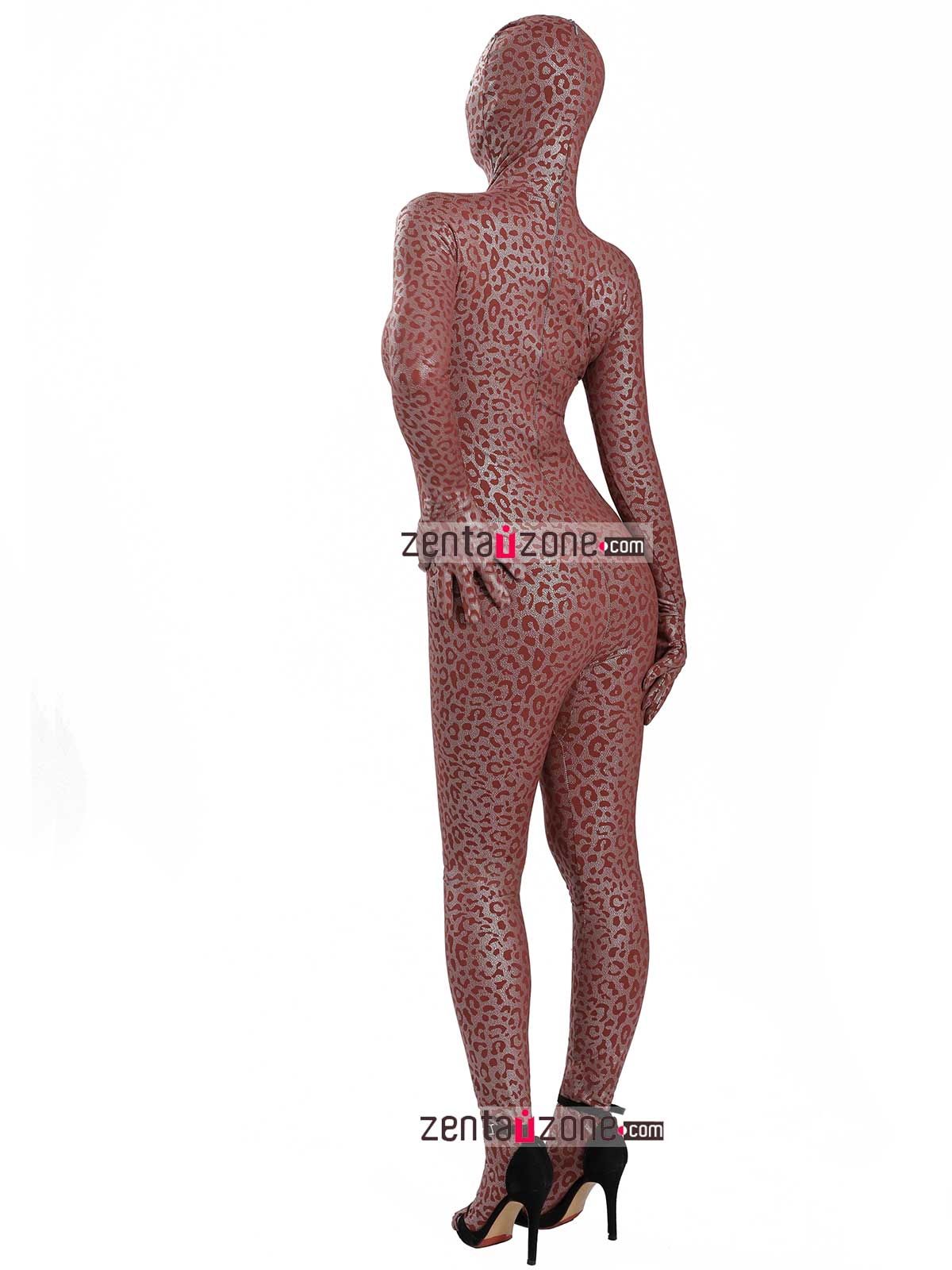 Nylon Metallic Leopard Pattern Lycra Zentai Suit