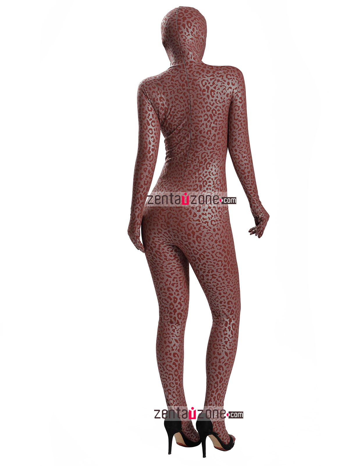 Nylon Leopard Shiny Metallic Full Bodysuit Lycra Zentai