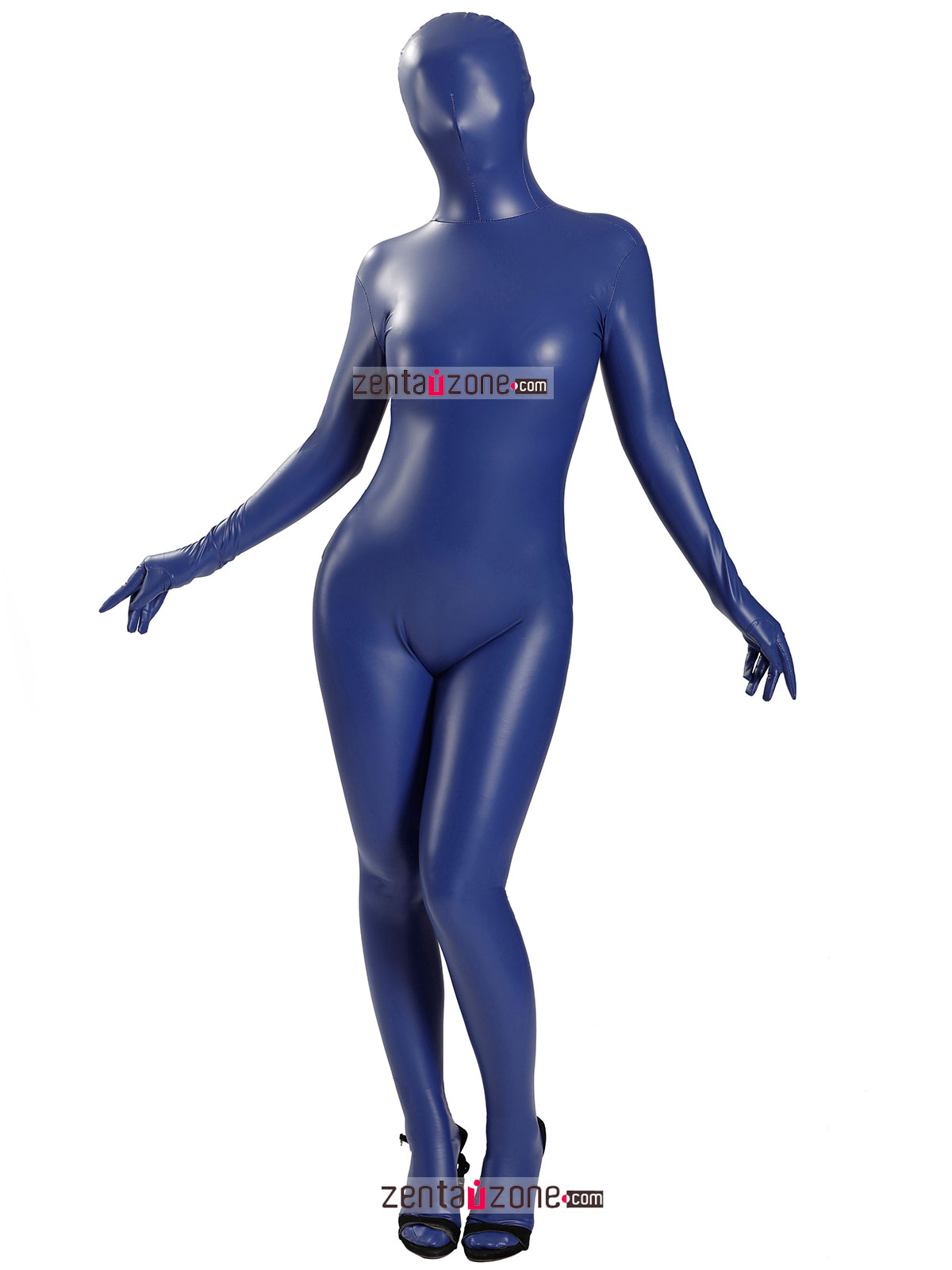 Pu Blue Shiny Full Bodysuit Zentai [4029255]