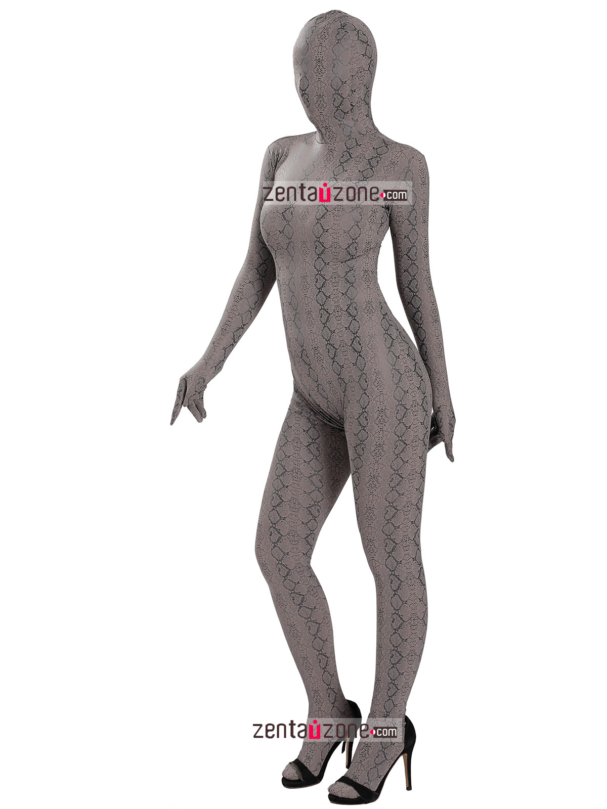 Nylon Snake Pattern Spandex Zentai Bodysuit