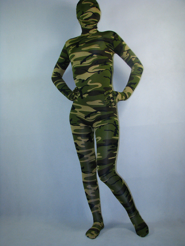 Army Camouflage Full Body Spandex Zentai Suit [20190] - $35.00