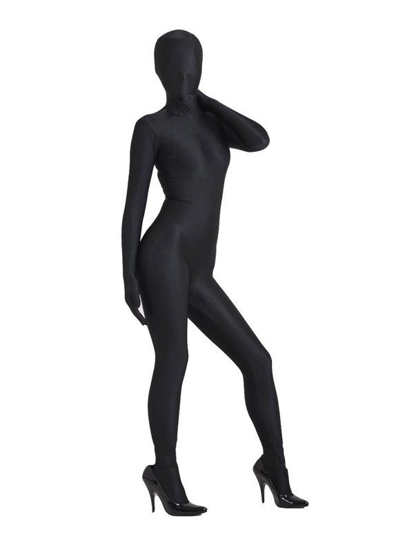 Black Full Body Unisex Shiny Lycra Spandex Zentai Suit